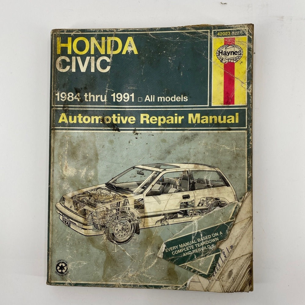 Haynes Honda Civic Repair Manual 1984-1991 CRX Wagon 42023 Vintage DIY Shop